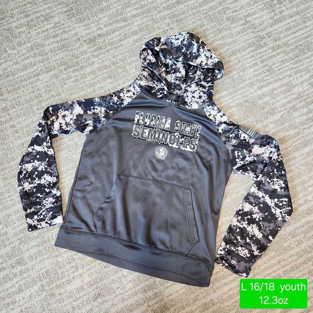Florida State Seminoles FSU youth digital camo hoodie gray size L 16-18